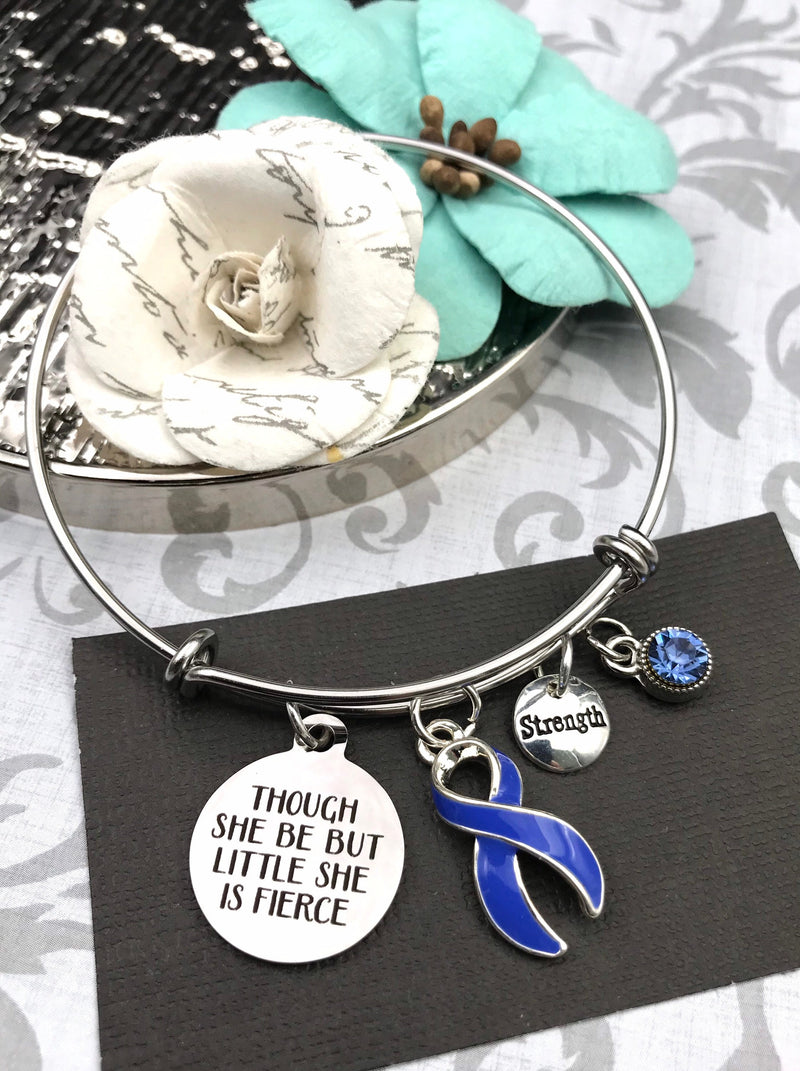 Periwinkle Ribbon Bracelet – Though She be But Little,  She is Fierce - Rock Your Cause Jewelry