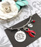 Red Ribbon Charm Bracelet - Though She Be But Little, She Is Fierce - Rock Your Cause Jewelry