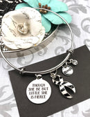 Zebra Ribbon Bracelet - Though She Be But Little, She is Fierce - Rock Your Cause Jewelry