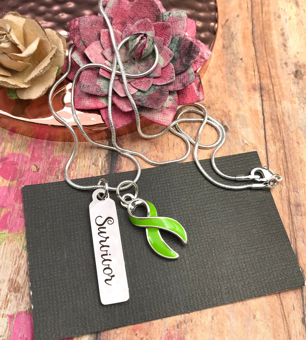 Lime Green Ribbon Survivor Necklace – Rock Your Cause Jewelry