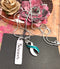 Teal & White Ribbon - Cervical Cancer Survivor Necklace - Rock Your Cause Jewelry