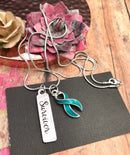 Teal Ribbon Survivor Necklace - Rock Your Cause Jewelry