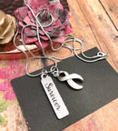 White Ribbon Survivor Necklace - Rock Your Cause Jewelry