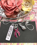 Burgundy Ribbon Necklace - This is Tough...But so am I - Rock Your Cause Jewelry