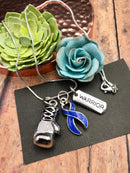 Periwinkle Ribbon Boxing Glove / Warrior Necklace - Rock Your Cause Jewelry
