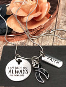 Black Ribbon Necklace - I Am With You Always - Matthew 28:20 - Rock Your Cause Jewelry