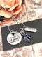 Dark Navy Blue Ribbon Necklace - I Am With You Always / Matthew 28:20 - Rock Your Cause Jewelry