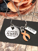 Peach Ribbon Necklace - I Am With You Always - Matthew 28:20 - Rock Your Cause Jewelry