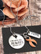 Peach Ribbon Necklace - I Am With You Always - Matthew 28:20 - Rock Your Cause Jewelry