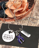 Violet Purple Ribbon Necklace - I Am With You Always - Matthew 28:20 - Rock Your Cause Jewelry