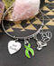 Lime Green Ribbon Charm Bracelet - Just Breathe / Meditation / Yogi Gift - Rock Your Cause Jewelry