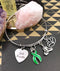 Green Ribbon Charm Bracelet - Just Breathe / Yogi, Meditation, Lotus - Rock Your Cause Jewelry