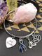 Dark Navy Blue Ribbon Charm Bracelet - Just Breathe - Rock Your Cause Jewelry