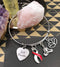 Red & White Ribbon Charm Bracelet - Just Breathe / Meditation, Yoga, Lotus Bracelet - Rock Your Cause Jewelry