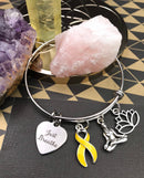 Yellow Ribbon Bracelet - Just Breathe / Meditation Gift - Rock Your Cause Jewelry