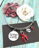 Red Ribbon Bracelet - She Believed She Could, So She Did - Rock Your Cause Jewelry