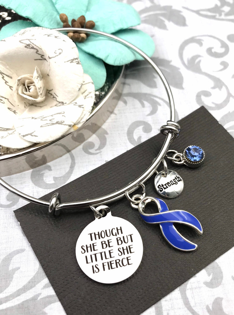 Periwinkle Ribbon Bracelet – Though She be But Little,  She is Fierce - Rock Your Cause Jewelry