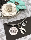 White Ribbon Bracelet - Though She Be But Little, She Is Fierce - Rock Your Cause Jewelry