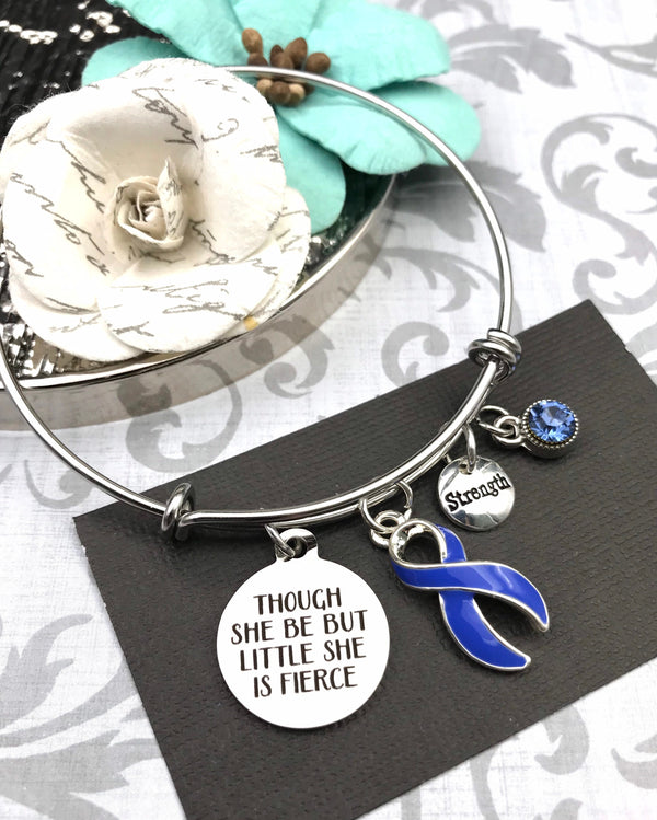 Periwinkle Ribbon Bracelet – Though She be But Little,  She is Fierce - Rock Your Cause Jewelry