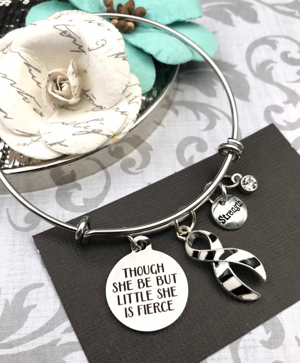Zebra Ribbon Bracelet - Though She Be But Little, She is Fierce - Rock Your Cause Jewelry