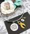 Gold Ribbon Charm Bracelet - Though She Be But Little But Little, She Is Fierce - Rock Your Cause Jewelry