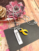 Gold Ribbon Survivor Necklace - Rock Your Cause Jewelry