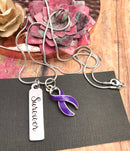 Purple Ribbon Survivor Necklace - Rock Your Cause Jewelry