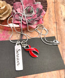 Red Ribbon Survivor Necklace - Rock Your Cause Jewelry