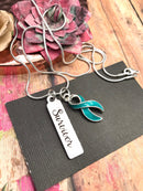 Teal Ribbon Survivor Necklace - Rock Your Cause Jewelry