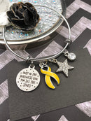 Yellow Ribbon Charm Bracelet - Only in Darkness Can You See Stars - Rock Your Cause Jewelry