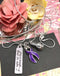 Purple Ribbon Necklace - This is Tough, But So Am I / Boxing Glove Charm - Rock Your Cause Jewelry