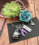 Light Purple / Lavender Ribbon Boxing Glove Necklace - Rock Your Cause Jewelry