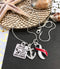 Red & White Ribbon Necklace - Family Is The Anchor That Holds Us Through Life's Storms - Rock Your Cause Jewelry