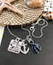 Dark Navy Blue Ribbon Necklace - Family Is The Anchor That Holds Us - Rock Your Cause Jewelry