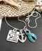 Light Blue Ribbon Necklace - Family is the Anchor That Holds Us Through Life's Storms - Rock Your Cause Jewelry