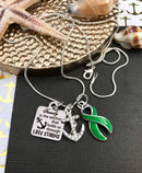 Green Ribbon Necklace - Family is the Anchor That Holds Through Life's Storms - Rock Your Cause Jewelry