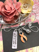 Peach Ribbon Necklace - This is Tough, But So Am I Necklace - Rock Your Cause Jewelry