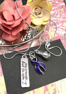 Violet Purple Ribbon Necklace - This is Tough, But So Am I - Rock Your Cause Jewelry