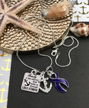 Violet Dark Purple Ribbon Necklace - Family is the Anchor That Hold Us Through Life's Charms - Rock Your Cause Jewelry