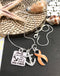 Peach Ribbon Necklace - Family is the Anchor That Hold Us Through - Rock Your Cause Jewelry