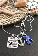 Periwinkle Ribbon Necklace – Family is the Anchor That Holds Us Through Life's Storms - Rock Your Cause Jewelry