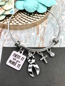 Zebra Ribbon Bracelet - Faith It Till You Make It - Rock Your Cause Jewelry