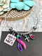 Pink Purple Teal (Thyroid Cancer) Ribbon - Faith It Till You Make It Charm Bracelet - Rock Your Cause Jewelry