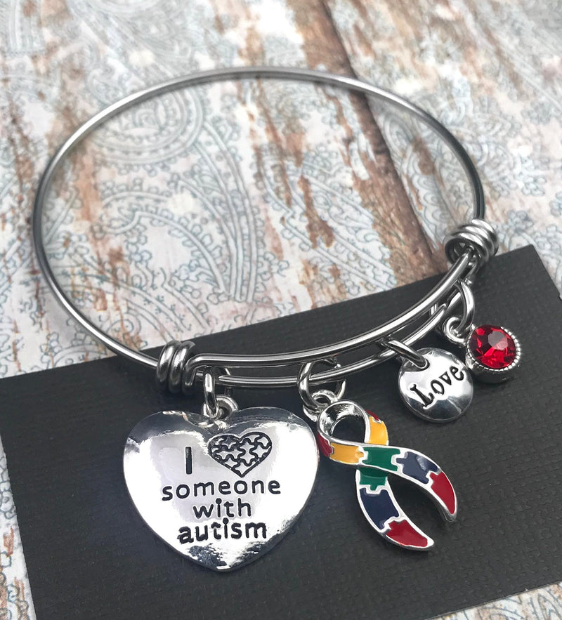 Autism Awareness Bracelet - I Love Someone with Autism Charm Bracelet - Rock Your Cause Jewelry