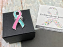 Light Blue and Pink Ribbon Pin / Baby Loss Awareness, Miscarriage / Male Breast Cancer Survivor / Infertility /  Lapel Pin - Rock Your Cause Jewelry