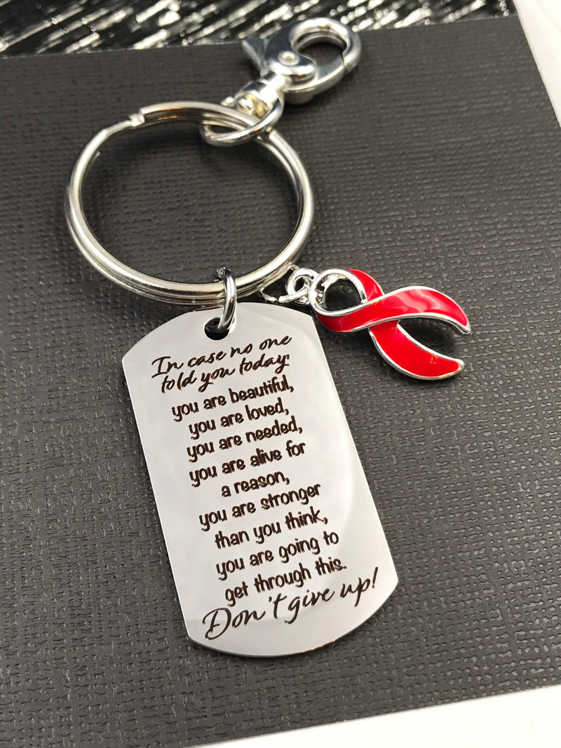 Pick Your Ribbon Keychain - Encouragement Poem / Quote - Don't Give Up - Rock Your Cause Jewelry