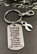 Pick Your Ribbon Keychain - Encouragement Poem / Quote - Don't Give Up - Rock Your Cause Jewelry