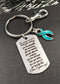 Teal Ribbon Encouragement Poem Keychain - Don't Give Up - Rock Your Cause Jewelry