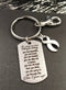 White Ribbon Encouragement Keychain - Encouragement Quote / Don't Give Up - Rock Your Cause Jewelry