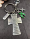 Green Ribbon Serenity Prayer Keychain - God Grant Me - Rock Your Cause Jewelry